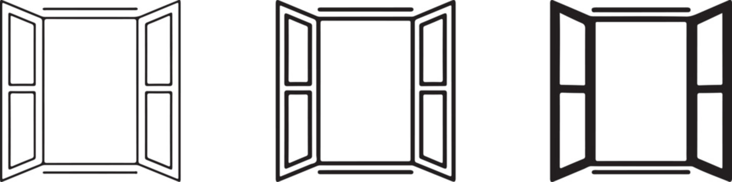 Opened window icon vector illustration isolated on white background.