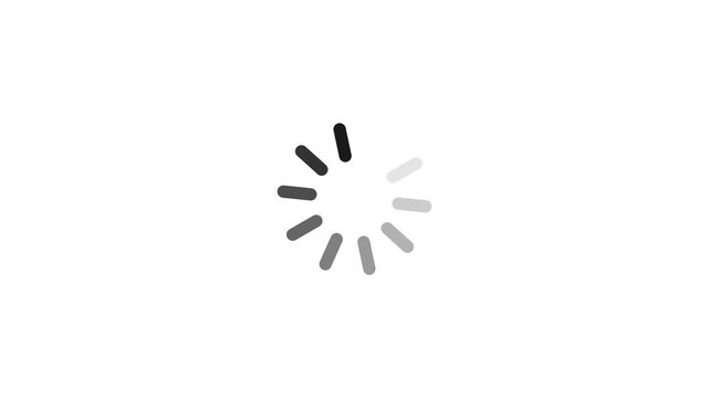 Loading wheel animation - Animated spinning load icon with alpha layer white background. Loading circle icon animation