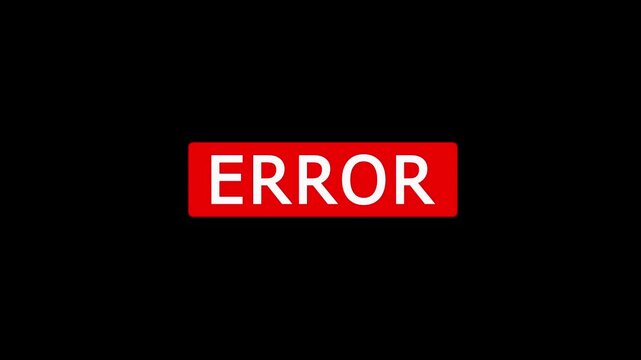 Error message on black background with red alert box warning red box