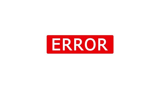 Error message on white background with red alert box warning red box