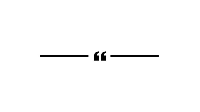 Minimalist quotation mark animation on white background, for editorial and, typography projects quote punctuation