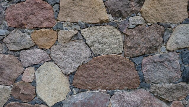 Natural Stone Wall Texture Background with Rustic Masonry Pattern
