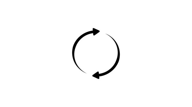 Two Arrow Cycle Recycle on white background. refresh icon. Circle arrow icon refresh and reload animation.
