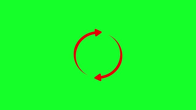Two Arrow Cycle Recycle on green background. refresh icon. Circle arrow icon refresh and reload animation.