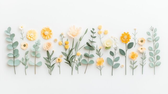 Elegant Floral Arrangement with Pastel Paper Roses and Greenery