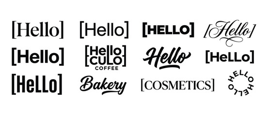 Obraz premium Variations Of The Word hello In Diverse Typography Styles A Vector Illustration fonts typeface lettering handwritten script bold