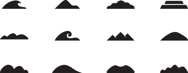 snow drift pattern icon set silhouette Vector illustration. square type Bundle © MstMoushumi