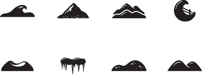 snow drift pattern icon set silhouette Vector illustration. square type Bundle © MstMoushumi