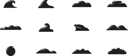 snow drift pattern icon set silhouette Vector illustration. square type Bundle © MstMoushumi