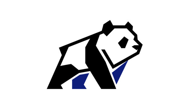 Create minimalist panda logo inspired by architecture seed in landscape