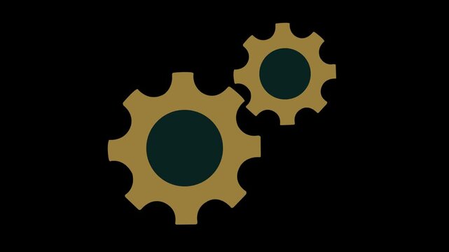 Update glowing setting icon setup animation. setting icon with spinning gears icon animated. Technology gear icon concept animation. Motion graphics of setting icon concept. on a black background.