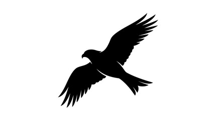 Fototapeta premium A Silhouette of Black bird, flying eagle, silhouette icon, vector graphic isolated on Transparent Background EPS