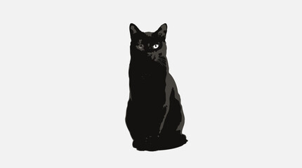 A Silhouette of Black cat, feline, animal, silhouette, vector illustration isolated on Transparent Background EPS © SARA TABASSUM
