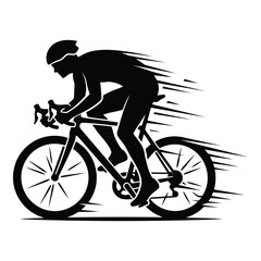 Fototapeta premium Cyclist riding a road bike at high speed with motion blur