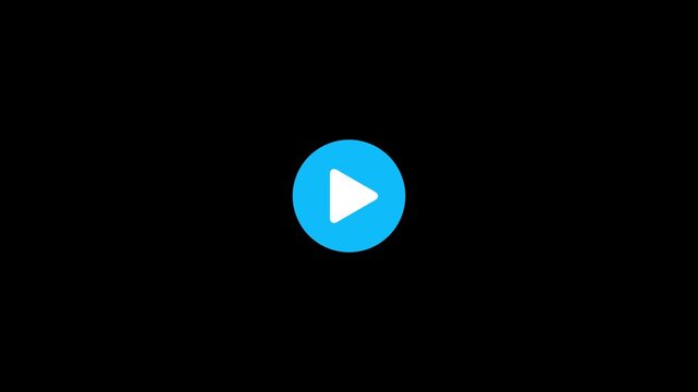 play icon, video play icon for website and mobile design animation on black background. glowing play button animation. Press to play. On black background .4k quality animation video.