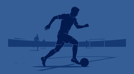 Fototapeta premium Seamless football pattern with soccer balls and various international country flags on blue background