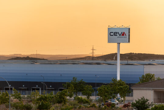 Ontigola, Toledo, Spain, 6, 24, 2026: CEVA Logistics corporate sign outside warehouse