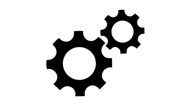Update glowing setting icon setup animation. setting icon with spinning gears icon animated. Technology gear icon concept animation. Motion graphics of setting icon concept. on a White background.