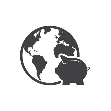 Piggy bank icon. Piggy bank savings icon. Vector illustration.