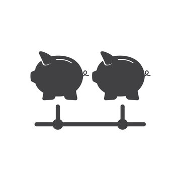 Piggy bank icon. Piggy bank savings icon. Vector illustration.