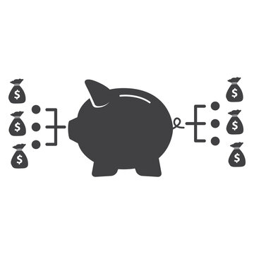Piggy bank icon. Piggy bank savings icon. Vector illustration.