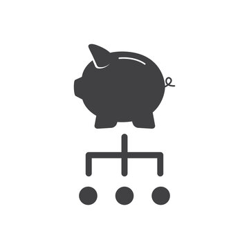 Piggy bank icon. Piggy bank savings icon. Vector illustration.