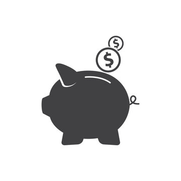 Piggy bank icon. Piggy bank savings icon. Vector illustration.
