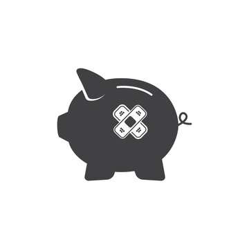 Piggy bank icon. Piggy bank savings icon. Vector illustration.