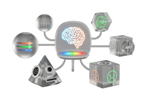 Futuristic brain with input devices