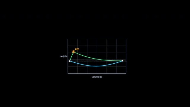 Obstructive Spirometry Flow Volume Loop Animation Clean No Text Alpha Channel 4K