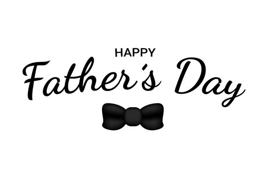 Father's Day Background with Black Bow Tie. Elegant Greeting Card. Vector Illustration