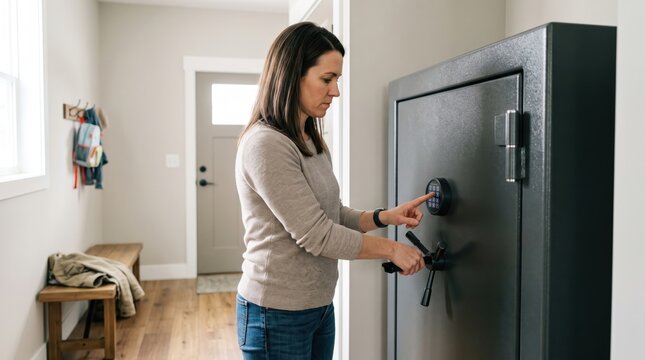 Adult opening secure home gun safe