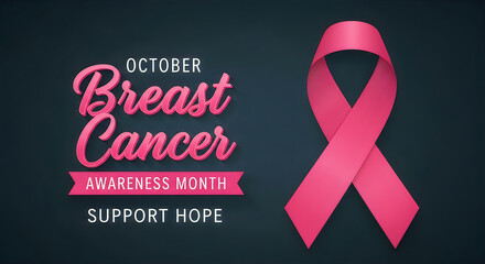 Pink breast cancer awareness ribbon for october support and hope campaign vector design