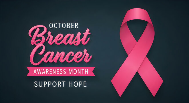 Pink breast cancer awareness ribbon for october support and hope campaign vector design