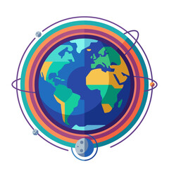 Naklejka premium Vibrant illustration of the Earth globe.