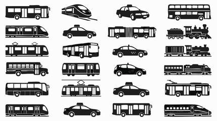 Vector silhouettes of various public and private transportation vehicles © Creative Layer