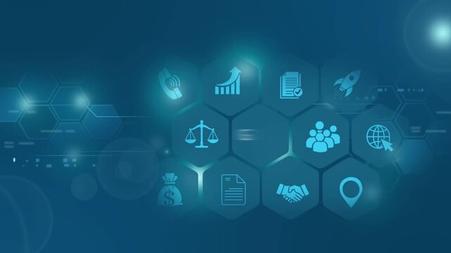 Gdp economic growth concept with digital hexagon hud interface and financial business finance