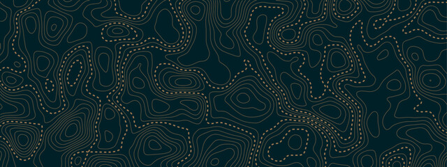 Abstract dark blue topographic terrain map with seamless contour lines, layered geographic relief texture, modern cartography background for digital artwork and branding © Noor Al Barakah