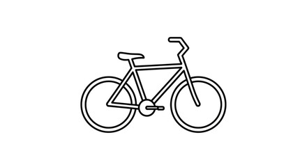 Fototapeta premium Clean Bicycle Icon Line Art, Minimalist Transport Symbol