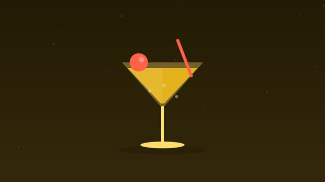 Animated Cocktail glass bubbles drink bar honey food loop