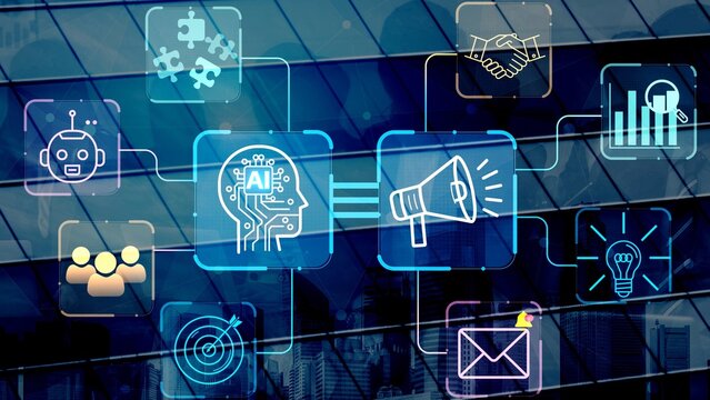 Futuristic Artificial Intelligence Concepts with Digital Icons on Business Background for Technology and Innovation Themes. Entropy.