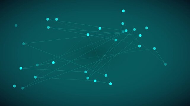 Digital network connection animation 4k background, with glowing nodes, and lines, abstract, technology data communication concept