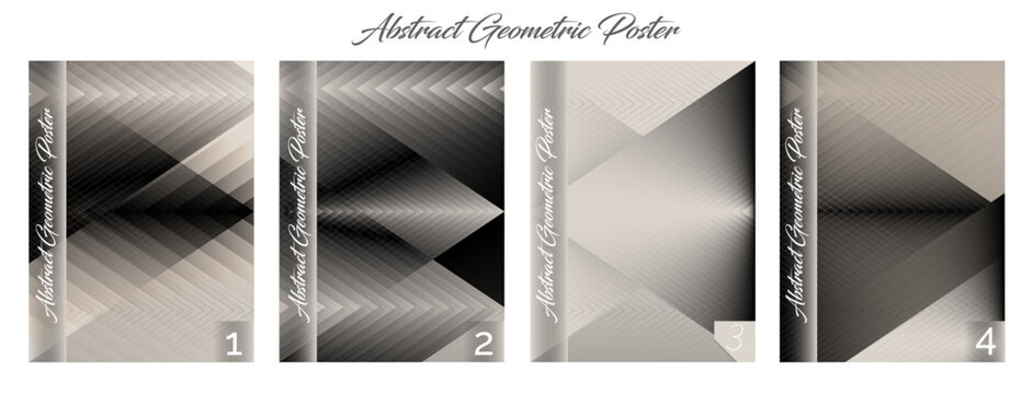 Abstract Geometric Patterns, Modern Backgrounds, Gradient Textures, 4 Vector Designs