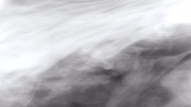 Abstract flowing smoke or cloud motion background in grayscale.