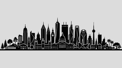 Cityscape silhouette graphic © Aester