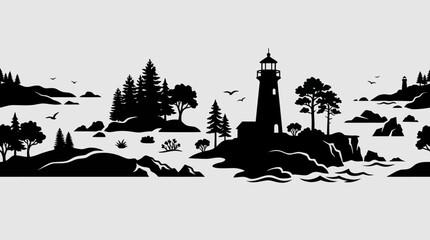 Coastal lighthouse and island landscape © Aester