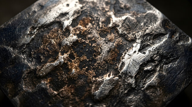 Oxidised sterling silver texture background | Industrial metallic abstract art | Corroded metal surface macro | Distressed silver sheet for jewelry design