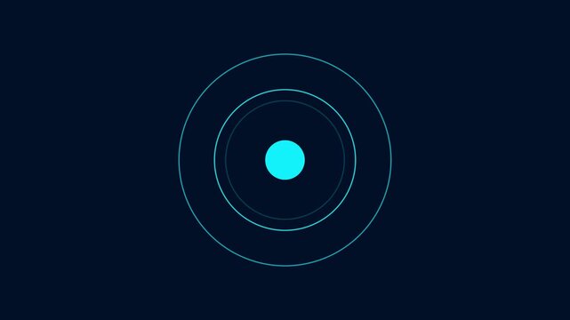 Minimalist pulsing blue circles abstract motion animation 4k background, loop pulse