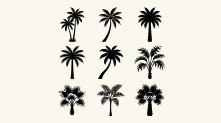 Obraz premium Collection of palm tree silhouettes