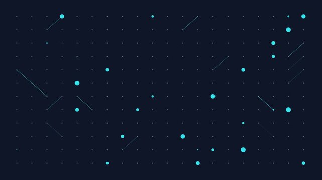 Abstract digital grid animation 4k background, with animated glowing, dots and lines, for tech and, data visualization